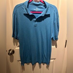 Tommy Bahama Mens Polo Shirt Size Large Blue Short Sleeve Preppy VACATION